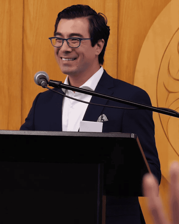 Speaking at St. Michaels Secondary