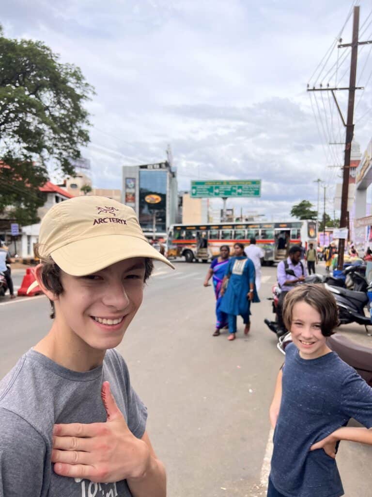Will and Noah in India