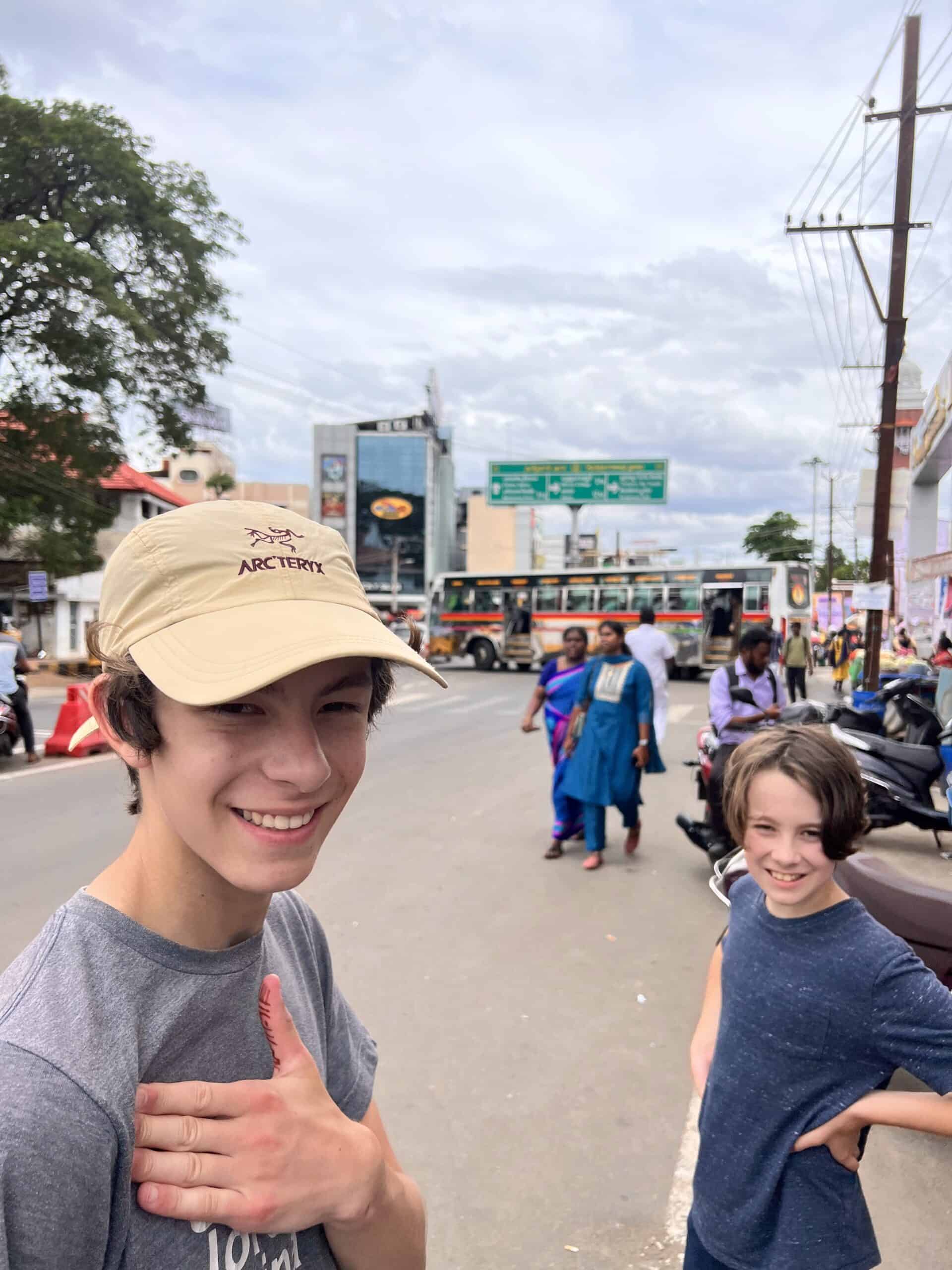 Will and Noah in India